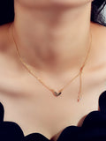 Dainty Party Gift Costume Jewellery Gold Chain Circle Heart Charm Beads Necklace