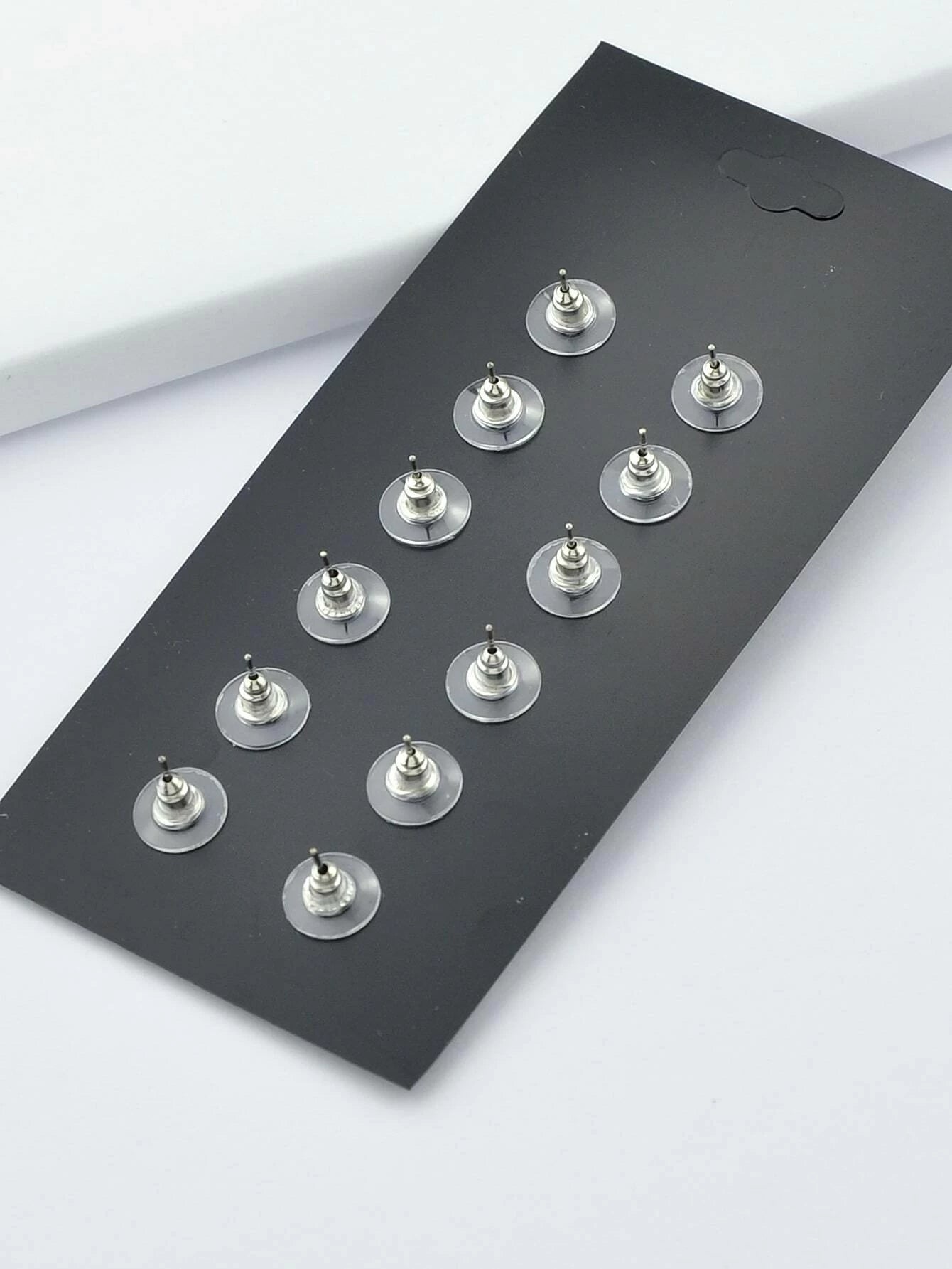 6 Pairs Designer Traditional Antique Silver Geometric Turquoise Stud Earrings