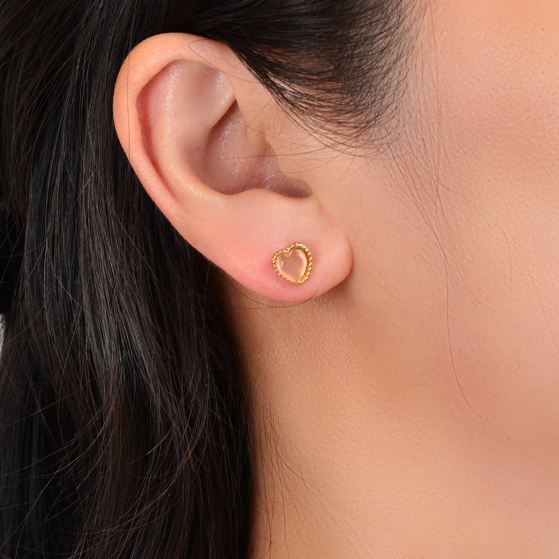 6 pcs Candy Color Resin Heart Stud Earrings set Holiday Party Daily Jewelry